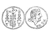 Tiberius on a silver coin